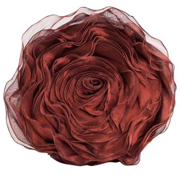 Hayley Rose Chiffon Decorative Throw Pillow With Filler, 16" Round, Copper - Picture 4 of 8